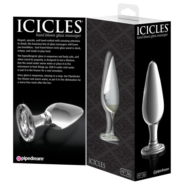 Стеклянный анальный стимулятор Icicles №26 - 11,8 см