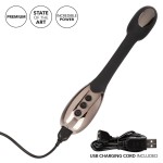 Черный гибкий вибромассажер с электростимуляцией Electro-Charge - 23,5 см