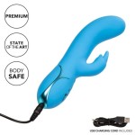 Голубой вибромассажер Insatiable G Inflatable G-Bunny с функцией расширения - 21 см