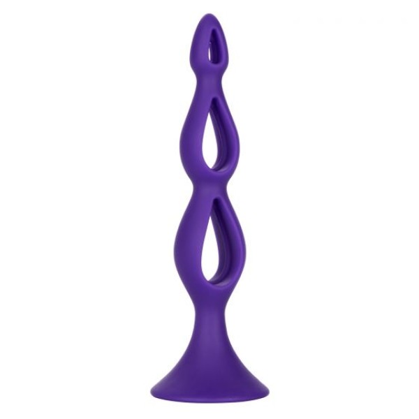 Фиолетовая анальная елочка Silicone Triple Probe - 14,5 см