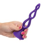Фиолетовая анальная елочка Silicone Triple Probe - 14,5 см