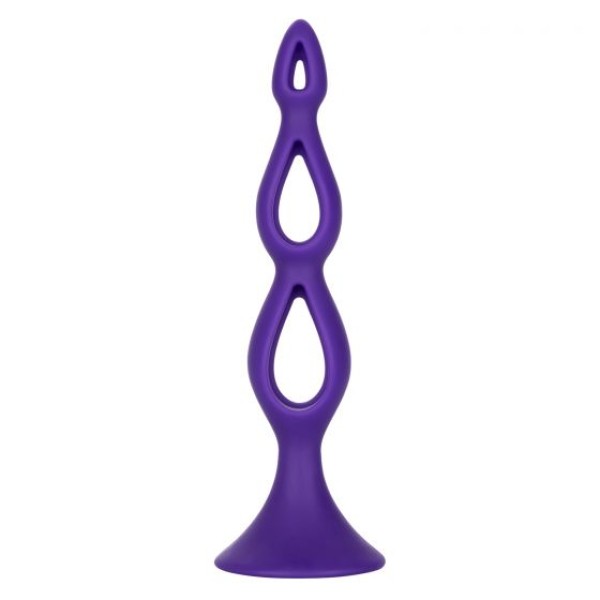 Фиолетовая анальная елочка Silicone Triple Probe - 14,5 см