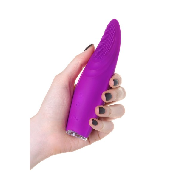 Фиолетовый клиторальный стимулятор с ресничками JOS ALICIA - 15,5 см
