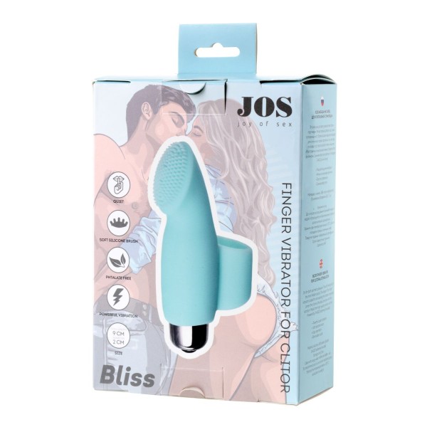 Мятная вибронасадка на палец для клиторальной стимуляции JOS BLISS - 9 см