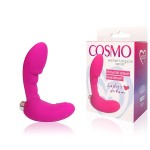 Розовый вибромассажер Сosmo с отростком - 9 см