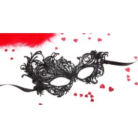 Черная ажурная текстильная маска Марго Черная ажурная текстильная маска Марго