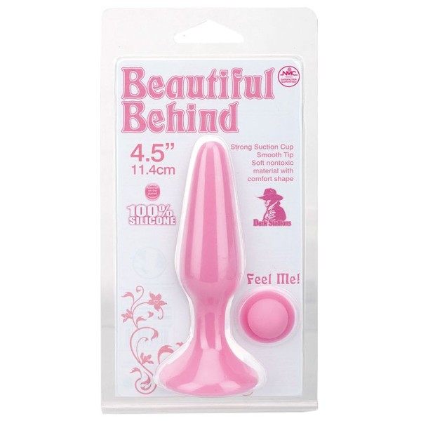 Розовая анальная пробка BEAUTIFUL BEHIND SILICONE BUTT PLUG - 11,4 см