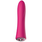 Розовый классический вибромассажер Jewel - 19,5 см