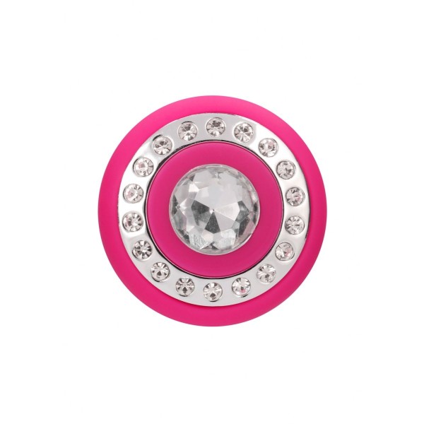 Розовый классический вибромассажер Jewel - 19,5 см