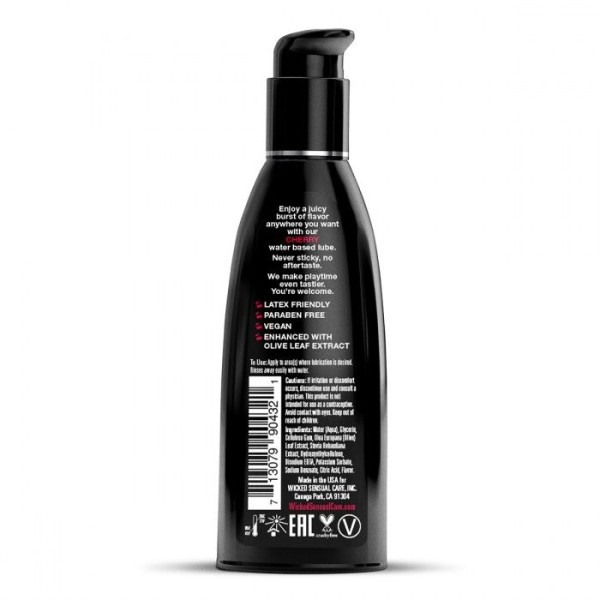 Лубрикант на водной основе с ароматом вишни Wicked Aqua Cherry - 60 мл