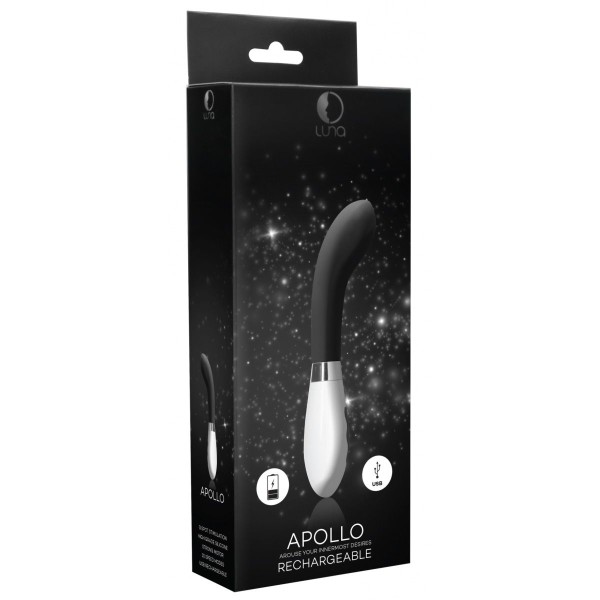 Черный вибратор для точки G Apollo - 21 см