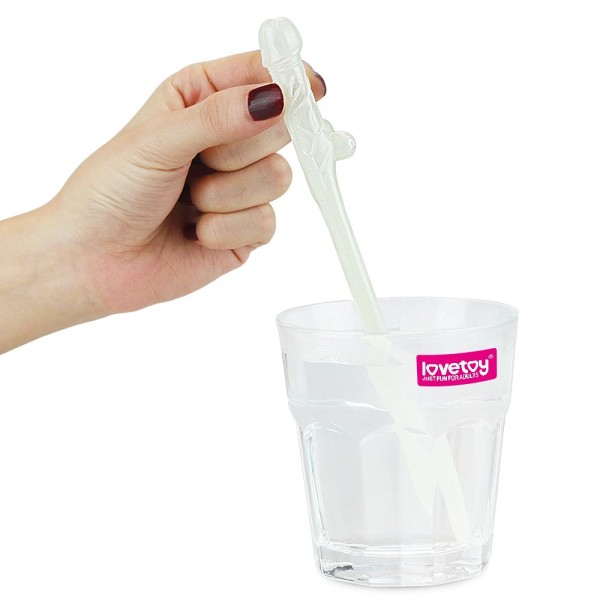 Светящиеся в темноте трубочки для напитков в виде пенисов Willy Straws - 9 шт
