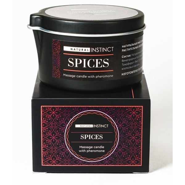 Массажная свеча с феромонами Natural Instinct SPICES - 70 мл