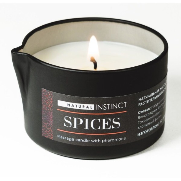 Массажная свеча с феромонами Natural Instinct SPICES - 70 мл