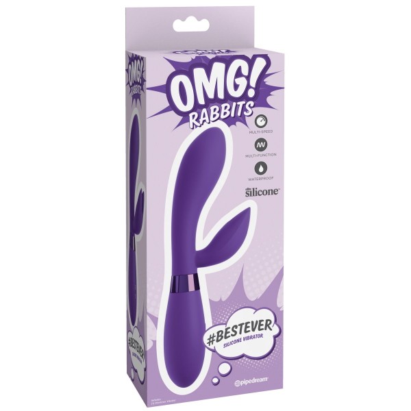 Фиолетовый вибратор-кролик #bestever Silicone Vibrator - 21,2 см