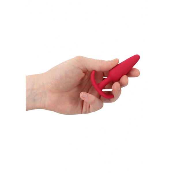 Красная анальная пробка для ношения Slim Butt Plug - 8,3 см
