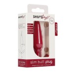 Красная анальная пробка для ношения Slim Butt Plug - 8,3 см