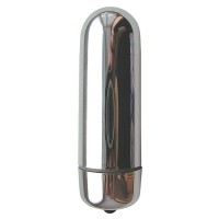 Серебристая гладкая пуля с вибрацией - 6,4 см.