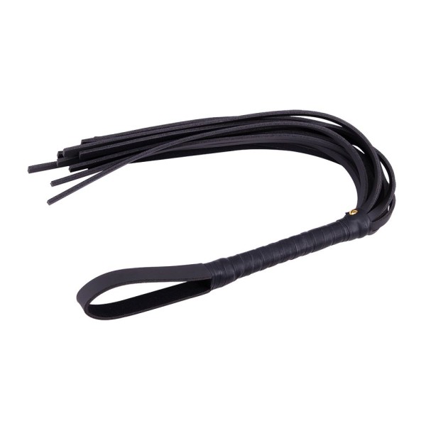 Чёрная кожаная плеть Pleasure Whip - 72 см
