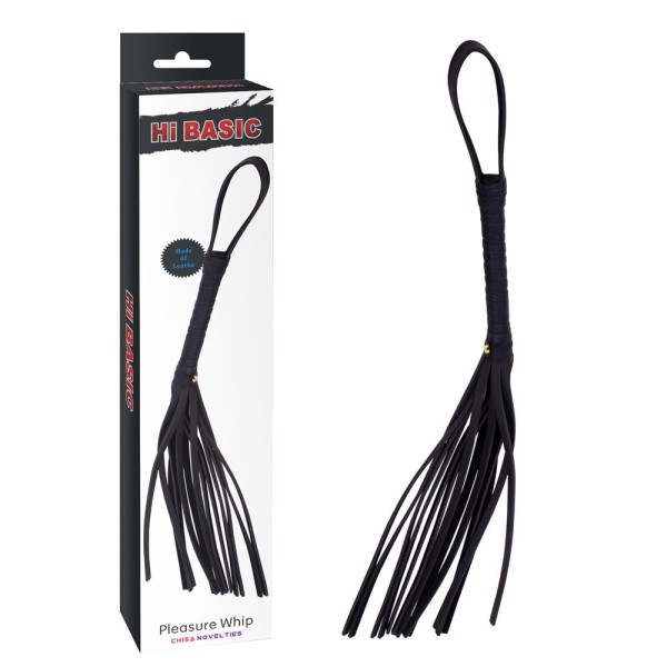 Чёрная кожаная плеть Pleasure Whip - 72 см