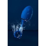 Синяя анальная вибровтулка OPlay Wave с пультом ДУ - 15,5 см