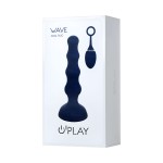 Синяя анальная вибровтулка OPlay Wave с пультом ДУ - 15,5 см