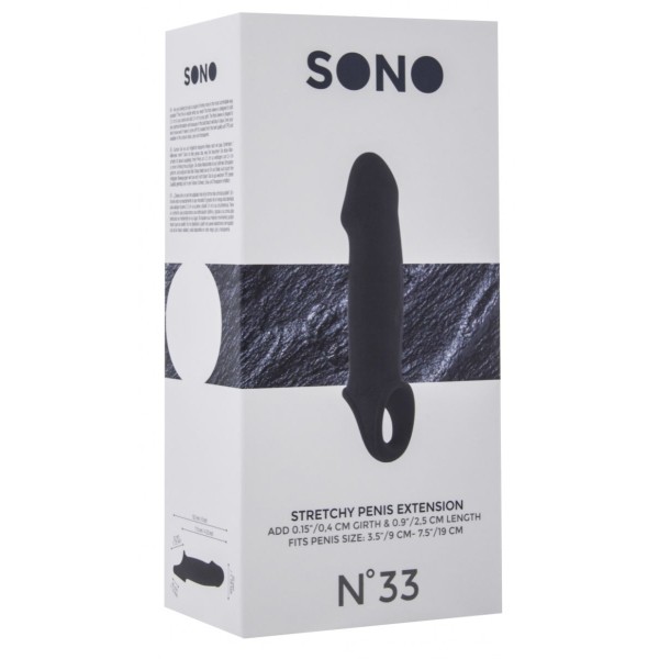 Чёрная насадка с подхватом Stretchy Penis Extension No33