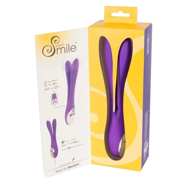 Фиолетовый сдвоенный вибратор Bendable Double Vibrator - 24,3 см