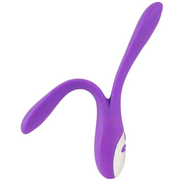 Фиолетовый сдвоенный вибратор Bendable Double Vibrator - 24,3 см