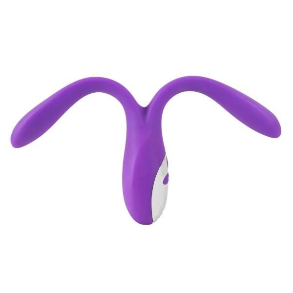 Фиолетовый сдвоенный вибратор Bendable Double Vibrator - 24,3 см