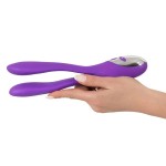 Фиолетовый сдвоенный вибратор Bendable Double Vibrator - 24,3 см