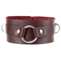 Бордовый широкий ошейник Ladys Arsenal с кольцом Бордовый широкий ошейник Ladys Arsenal с кольцом