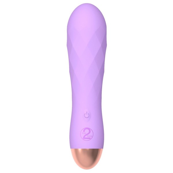 Сиреневый рельефный мини-вибратор Cuties 20 - 12,5 см