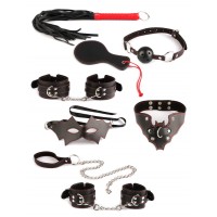 Большой набор БДСМ из 7 предметов в черно-красном исполнении Большой набор БДСМ из 7 предметов в черно-красном исполнении