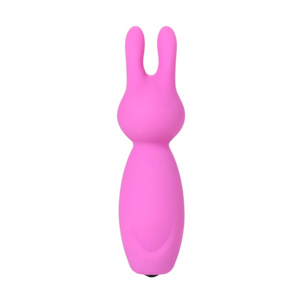 Розовый мини-вибратор Eromantica PUSS с ушками - 8,5 см