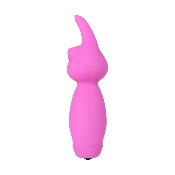 Розовый мини-вибратор Eromantica PUSS с ушками - 8,5 см