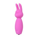 Розовый мини-вибратор Eromantica PUSS с ушками - 8,5 см