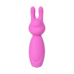Розовый мини-вибратор Eromantica PUSS с ушками - 8,5 см