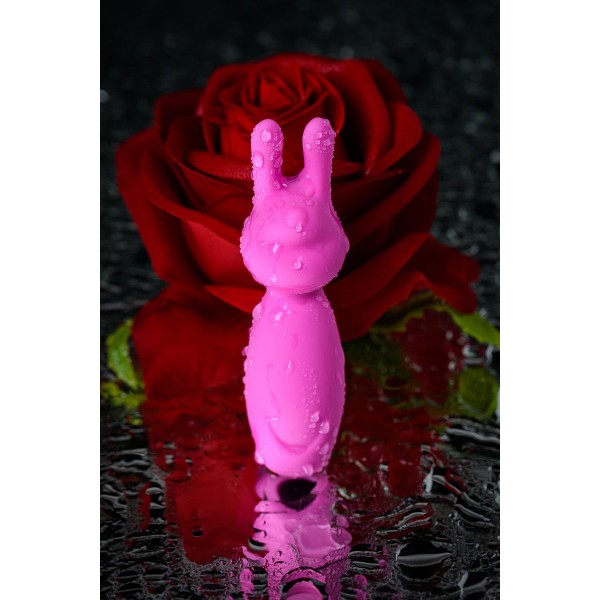 Розовый мини-вибратор Eromantica PUSS с ушками - 8,5 см