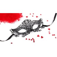 Черная ажурная текстильная маска Марлен 