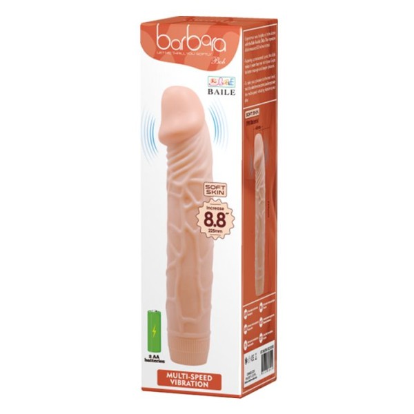 Телесный вибратор-реалистик Barbara - 22,5 см