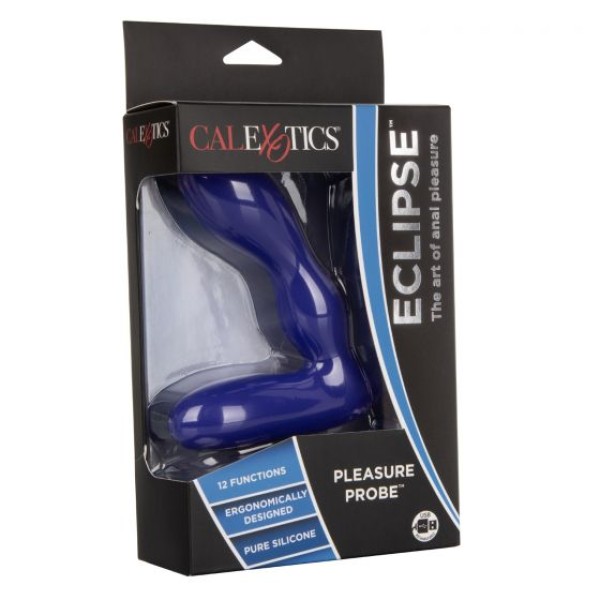 Синий анальный вибратор Eclipse Pleasure Probe - 13,25 см