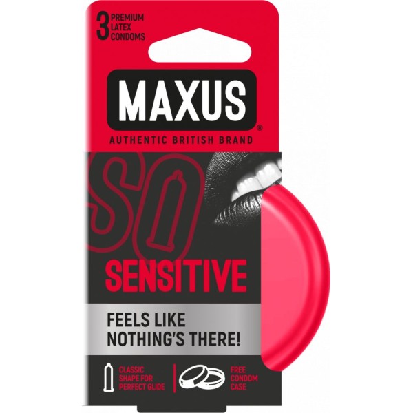 Ультратонкие презервативы в железном кейсе MAXUS Sensitive - 3 шт