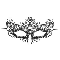 Черная кружевная маска на глаза Queen Black Lace Mask Черная кружевная маска на глаза Queen Black Lace Mask