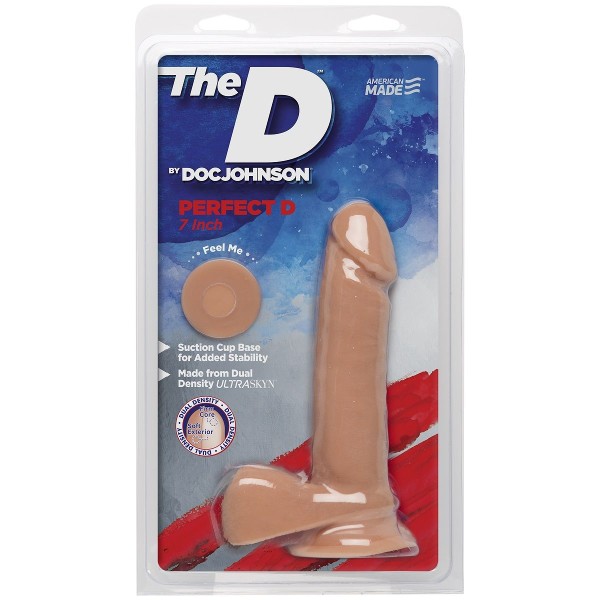 Телесный фаллоимитатор на присоске The D Perfect D 7  Vanilla - 17,78 см