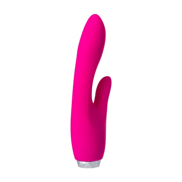 Розовый вибратор с клиторальным стимулятором L EROINA - 18 см
