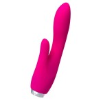 Розовый вибратор с клиторальным стимулятором L EROINA - 18 см