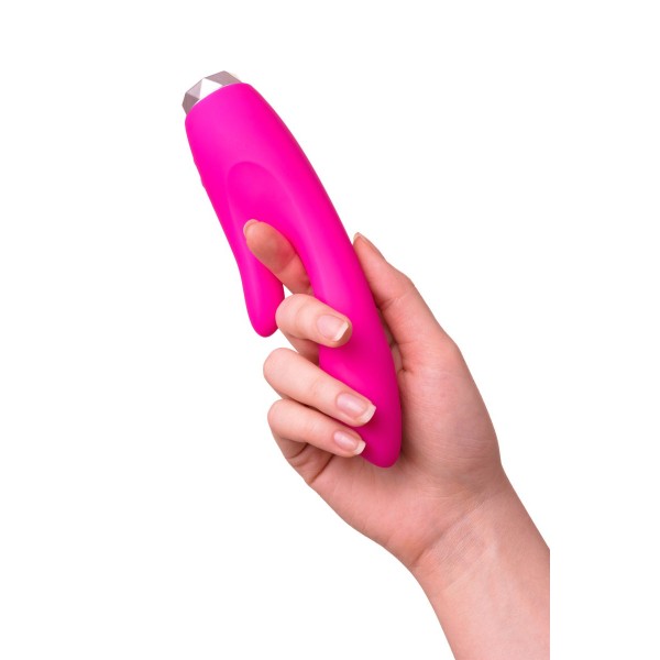 Розовый вибратор с клиторальным стимулятором L EROINA - 18 см