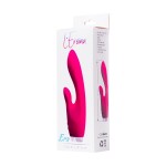 Розовый вибратор с клиторальным стимулятором L EROINA - 18 см