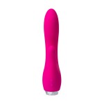 Розовый вибратор с клиторальным стимулятором L EROINA - 18 см